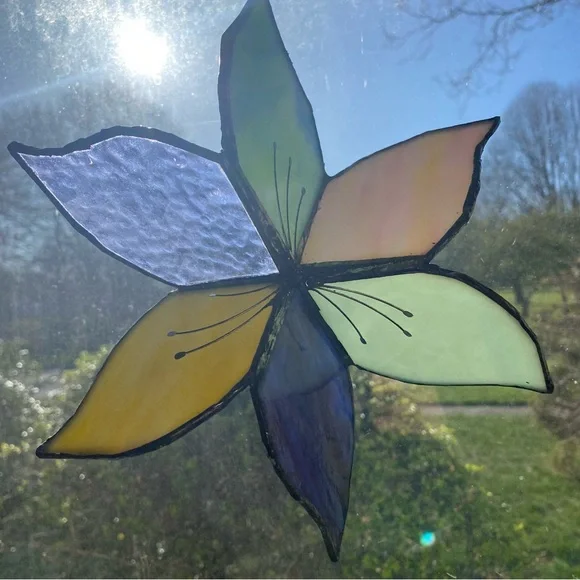 Stained Glass Flower Sun Catcher - Picture 3 of 9